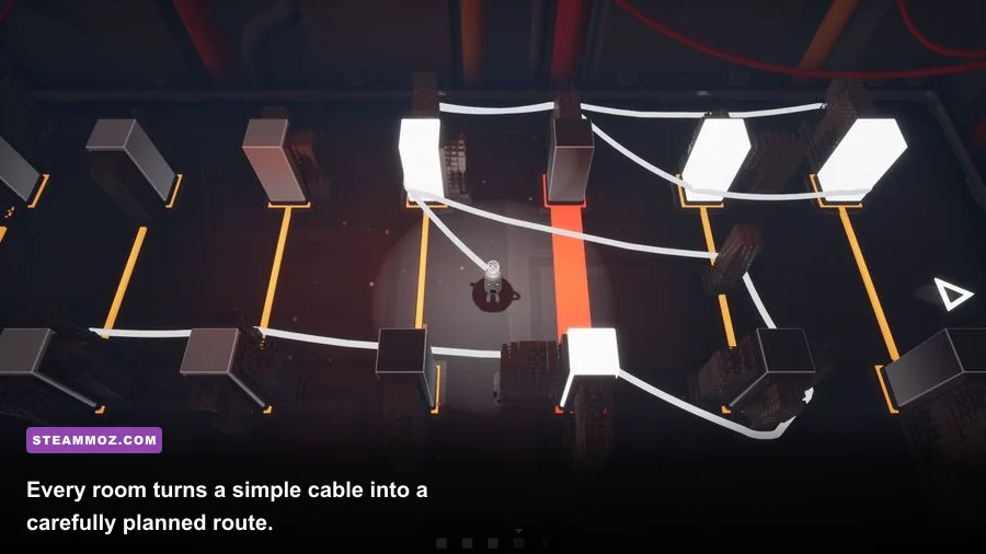 Filament gameplay showing a cable puzzle inside the Ark