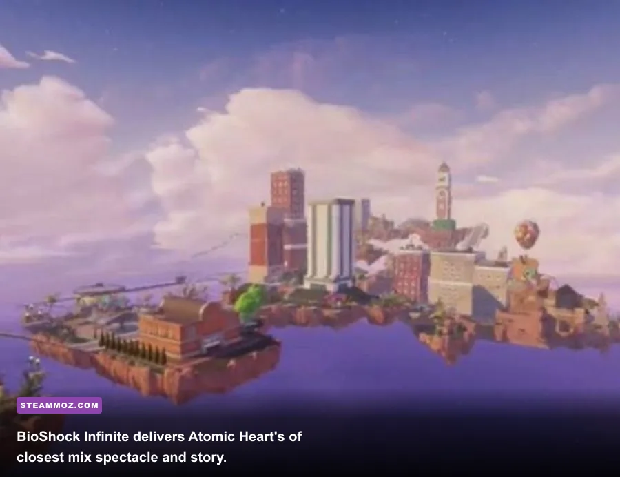 BioShock Infinite combat in Columbia with Elizabeth and a skyline tear