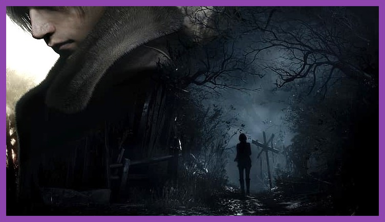 Resident Evil 4 Remake cover art showing Leon Kennedy facing a Ganado