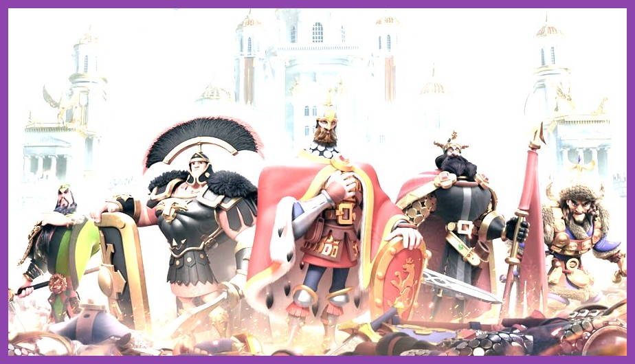 Civilization selection screen showing troop attack and training speed bonuses