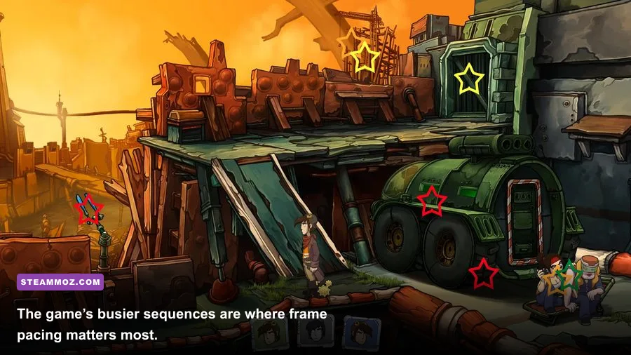 A chaotic minigame sequence from Goodbye Deponia