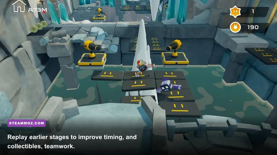 Biped 2 level selection screen showing cooperative adventure stages