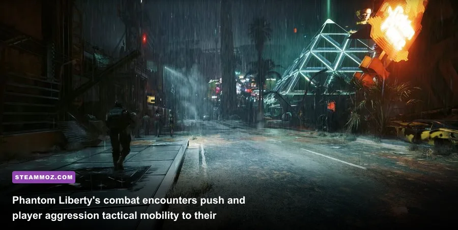 V engaging Barghest soldiers in Dogtown during Cyberpunk 2077 Phantom Liberty