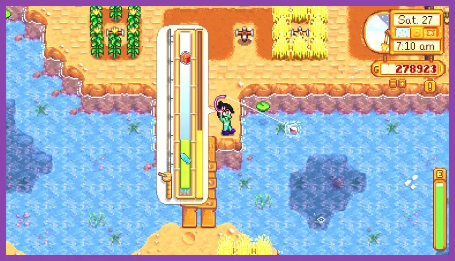 Fishing in Stardew Valley Mobile touchscreen controls