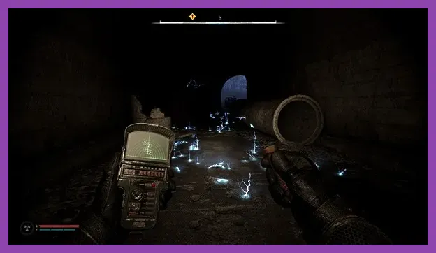 STALKER 2 artifact hunter using a detector near an anomaly