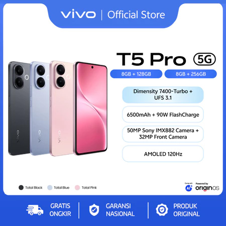 Vivo T5 Pro 5G - Dimensity 7400-Turbo 5G