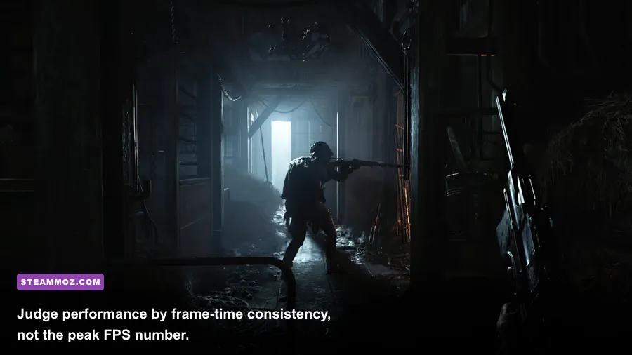 Hunt Showdown 1896 firefight with PC frame rate overlay