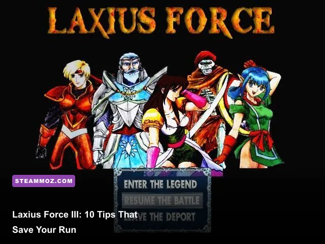 Laxius Force III party exploring a fantasy RPG Maker area