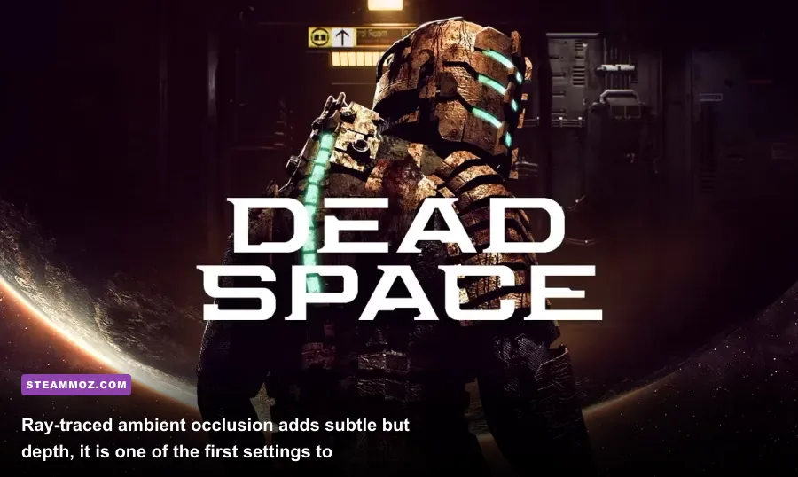 Dead Space Remake comparison of ray-traced and standard ambient occlusion on PC