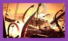 Sea of Thieves ship battling a Kraken in detailed PC gameplay
