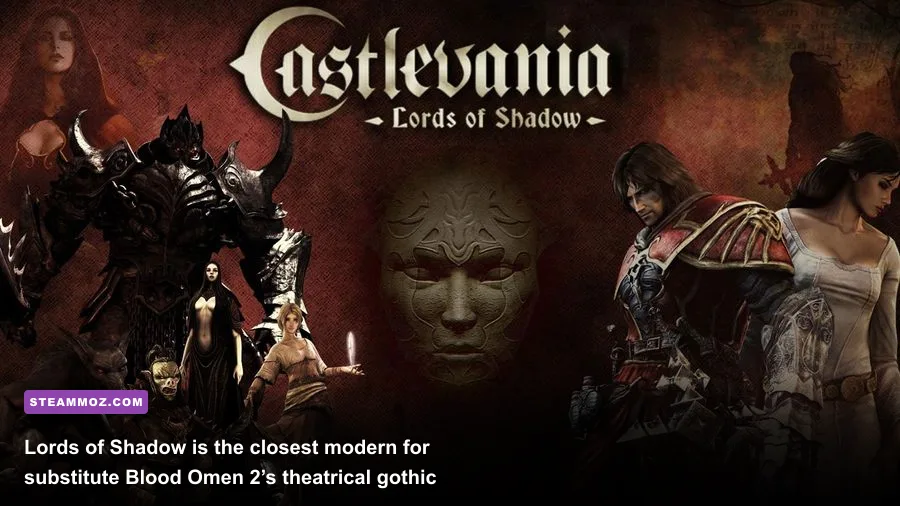 Gabriel Belmont fighting monsters outside a gothic castle in Castlevania Lords of Shadow