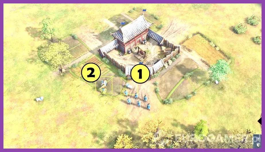 Scout unit herding sheep in Age of Empires 4