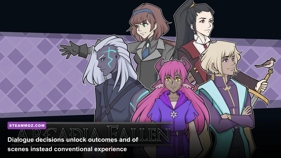 Arcadia Fallen dialogue choice interface during a story conversation