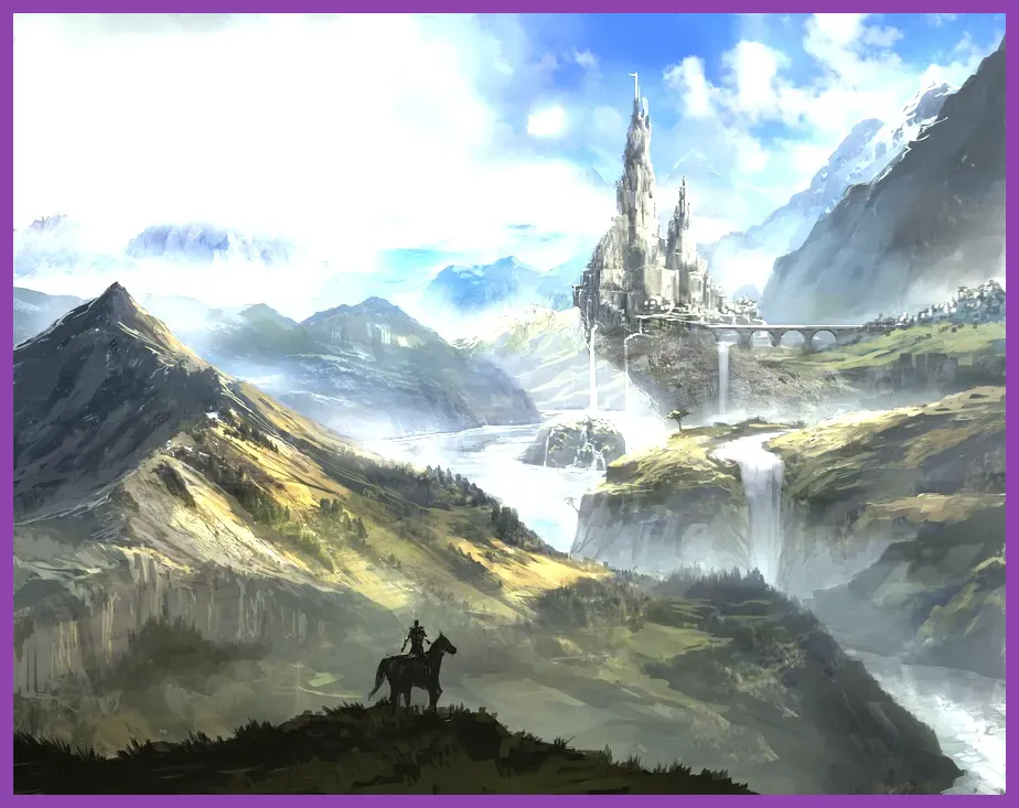 Open world RPG character riding mount through landscape