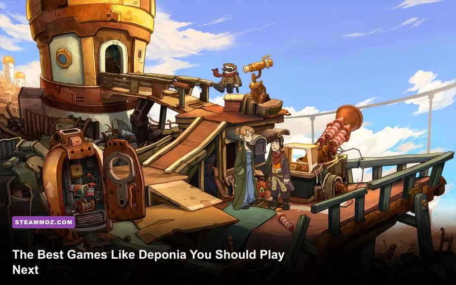 Rufus exploring the junkyard in Deponia The Complete Journey