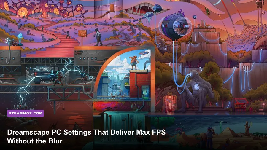 Dreamscape PC gameplay showing its surreal environment and atmospheric lighting