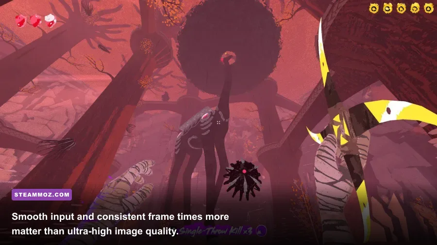 Boomerang X player using aerial movement and grappling during combat