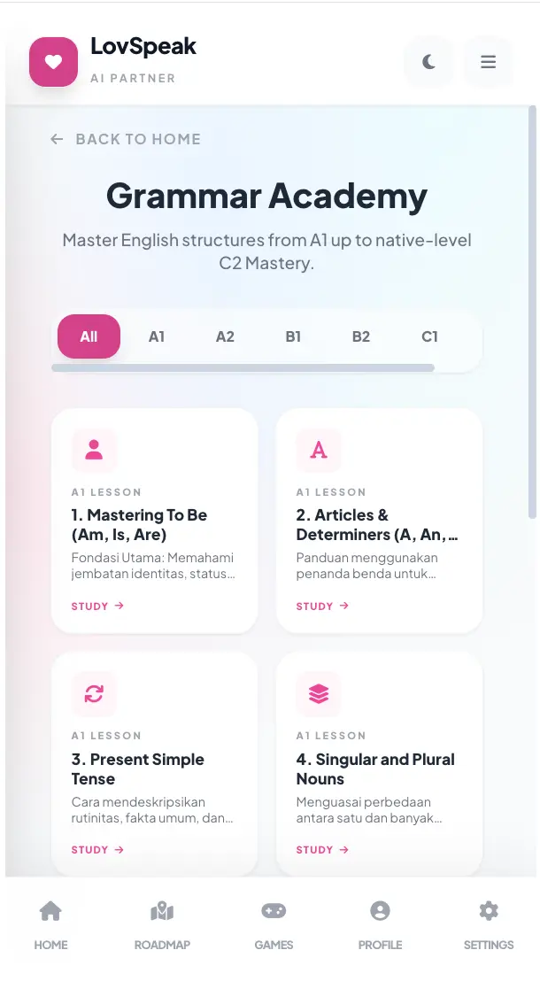 LovSpeak Screen 4