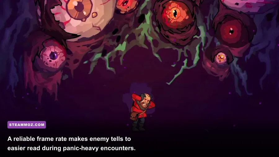 Edge of Sanity survivor facing a creature during a tense gameplay encounter