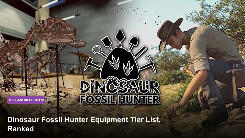 Dinosaur Fossil Hunter player excavating a dinosaur fossil at an outdoor dig site