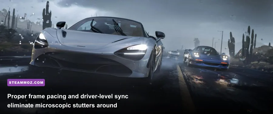 Street racing sports car cornering at night with track reflections in Forza PC