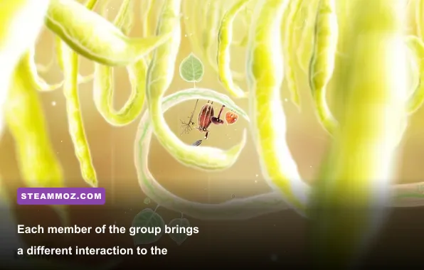The five playable Botanicula characters exploring a branch