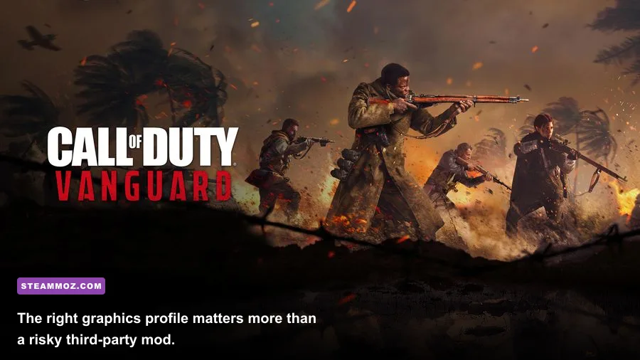 Call of Duty Vanguard PC graphics settings showing FidelityFX CAS and texture options