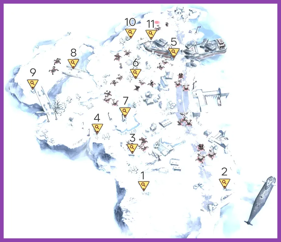 Nikke Goddess of Victory map exploration screen with collectibles
