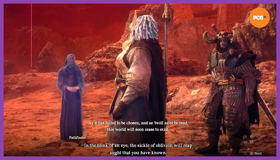 The apocalyptic crimson sky of the Unmoored World in Dragon's Dogma 2