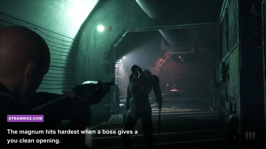 Daymare 1998 magnum revolver used during a boss encounter