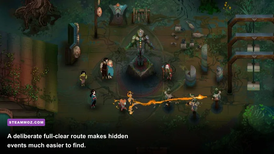The Bergson family exploring a dangerous Children of Morta dungeon