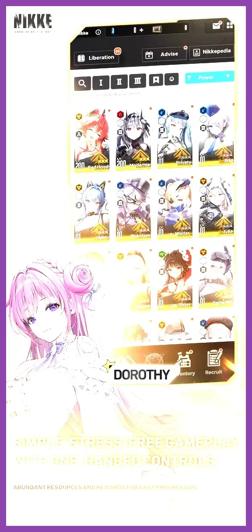 Nikke Goddess of Victory Nikkes lined up in squad selection