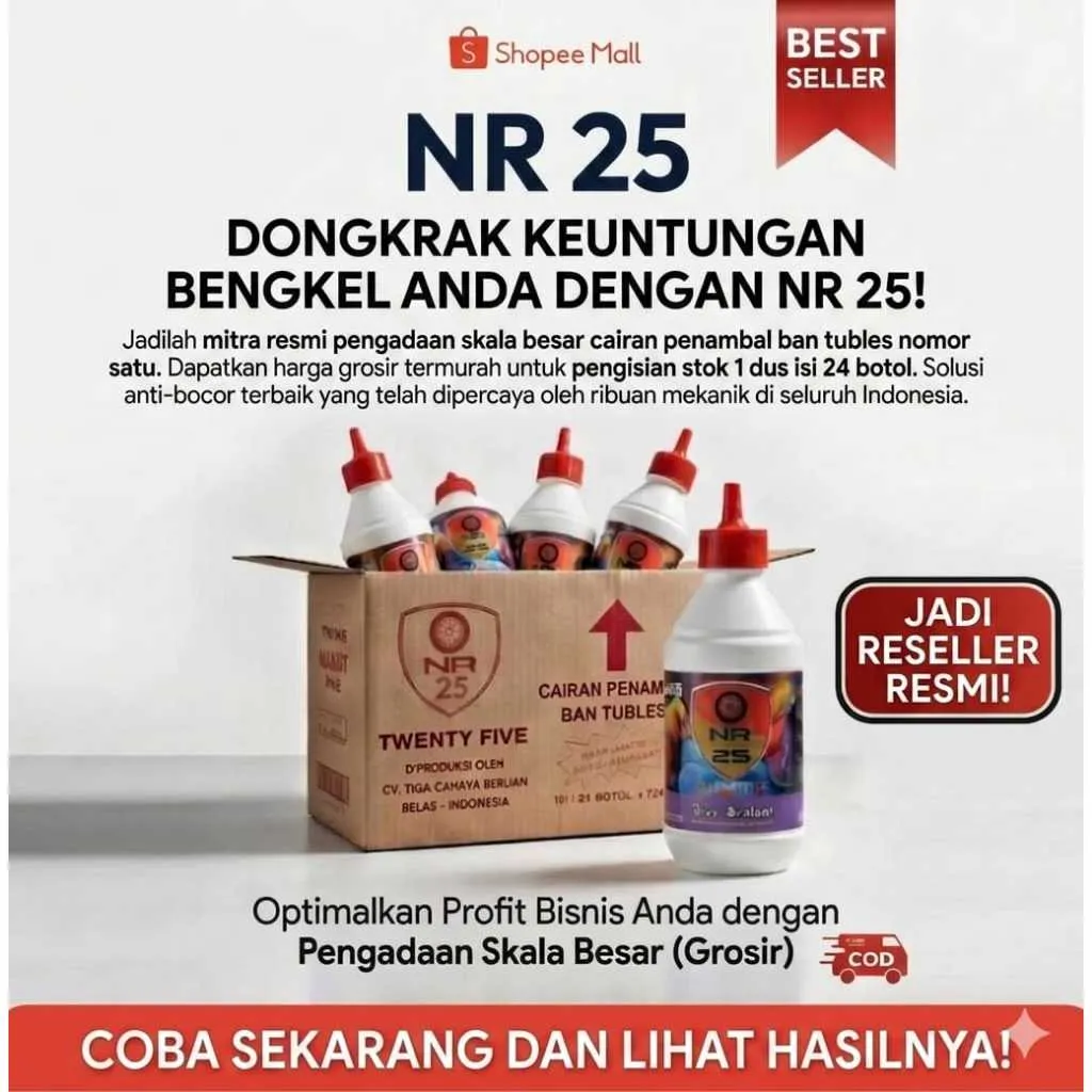 Cairan Anti Bocor Ban Tubeless NR-25 350ml Kemasan Ecer Murah Botolan Berkualitas - Gambar 3