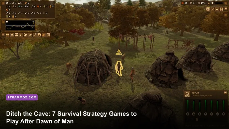 Dawn of Man stone age village survival gameplay