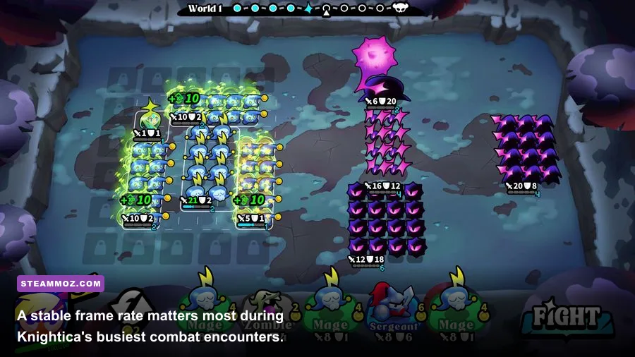 Knightica combat gameplay on PC with a warrior fighting enemies