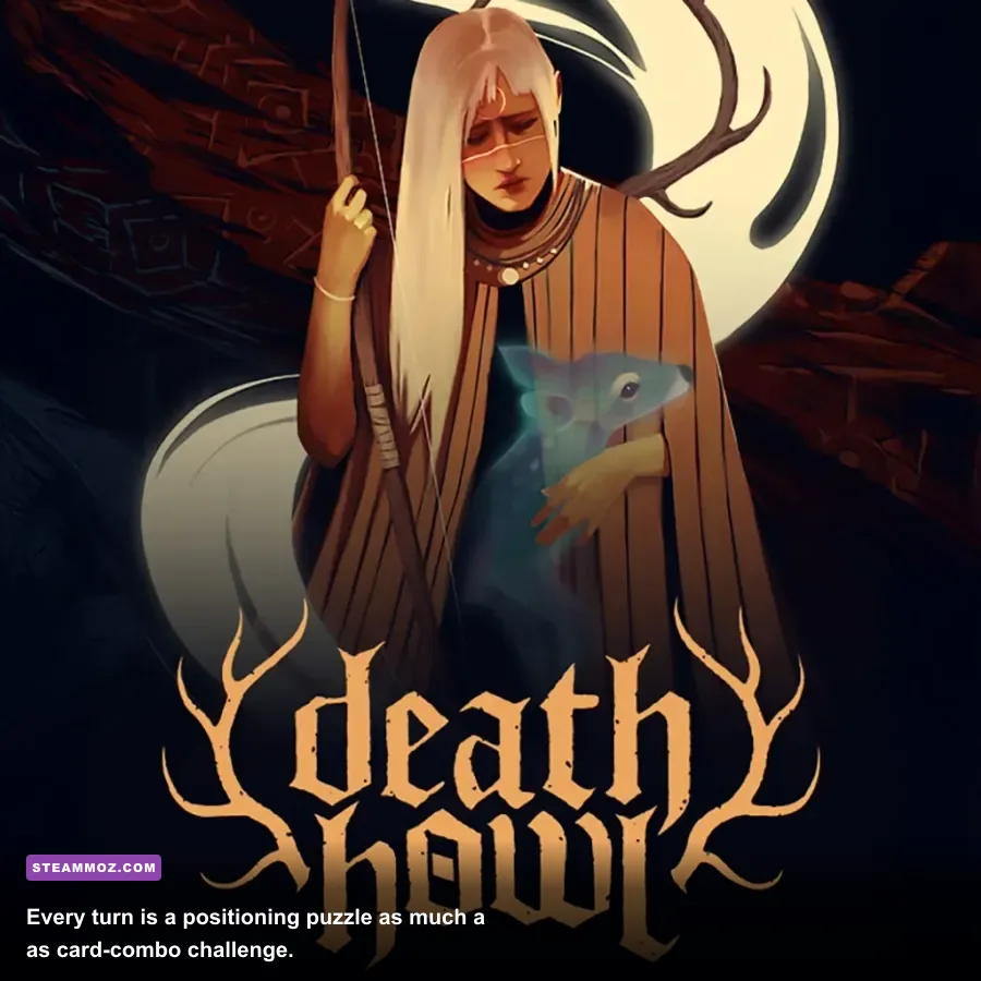 Death Howl gameplay screenshot showing Ro using cards during grid-based combat