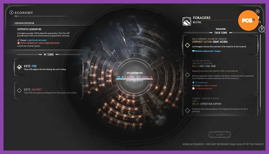 Frostpunk 2 delegate council passing laws