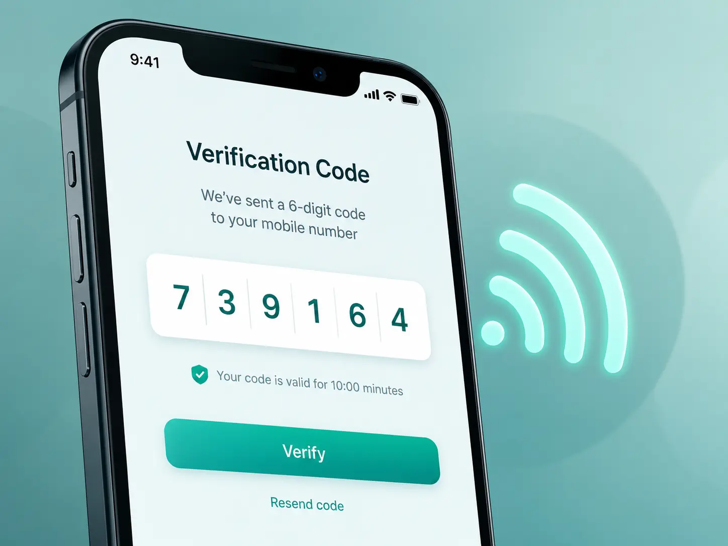 ilustrasi kode verifikasi SMS di smartphone