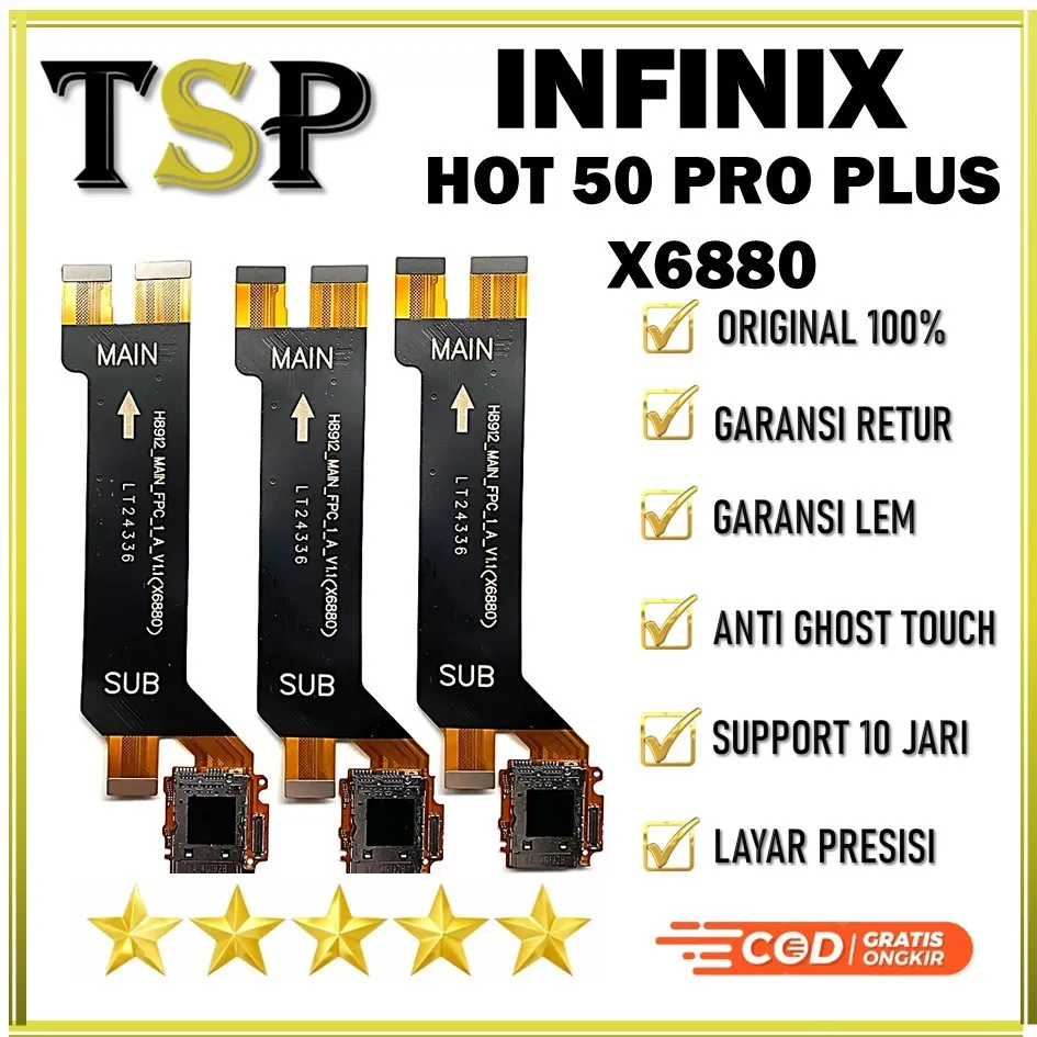 FLEXIBEL / FLEXIBLE / FLEKSIBEL BOARD / CONNECT + CON SIM INFINIX HOT 50 PRO PLUS / X6880 ORIGINAL 100%