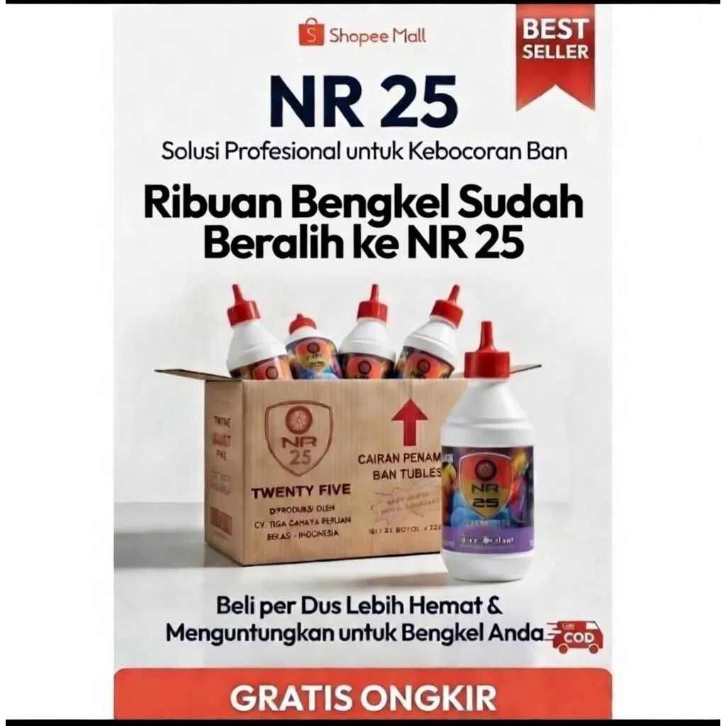 Distributor Resmi Cairan Ban Tubeless NR 25 - Botol 350ml Anti Karat - Gambar 2