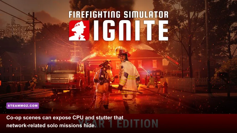 Firefighting Simulator Ignite cooperative firefighters battling a warehouse fire