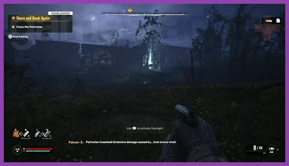 Stalker navigating a dark mutant-infested area at night