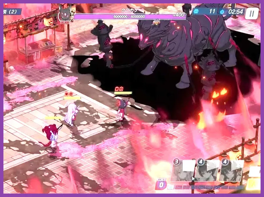 Blue Archive squad fighting Total Assault boss Torment difficulty