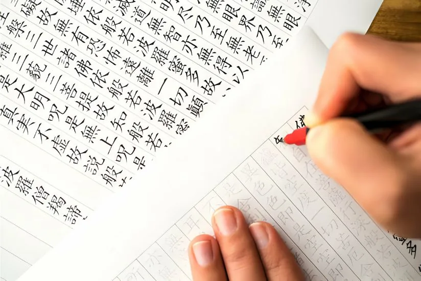 Latihan menulis karakter Mandarin