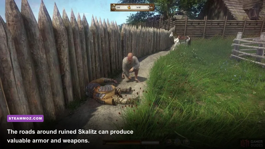 Kingdom Come Deliverance Skalitz bandit encounter with high value weapons