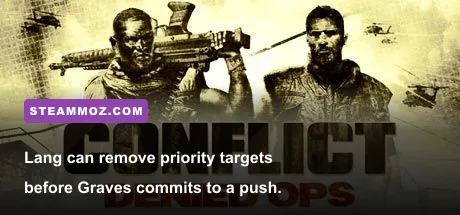 Conflict Denied Ops Lang using a sniper rifle to eliminate enemies at long range