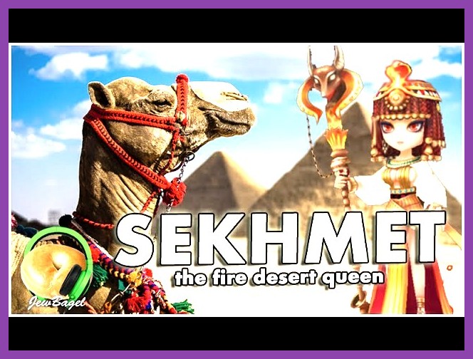 Sekhmet the Fire Desert Queen dominating enemy units in PvP Arena