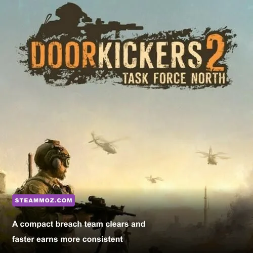 Door Kickers 2 breaching team clearing a building with rifles and flashbangs