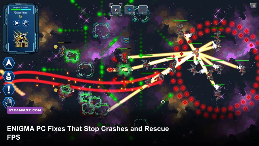 ENIGMA PC gameplay scene showing the game's atmospheric environment