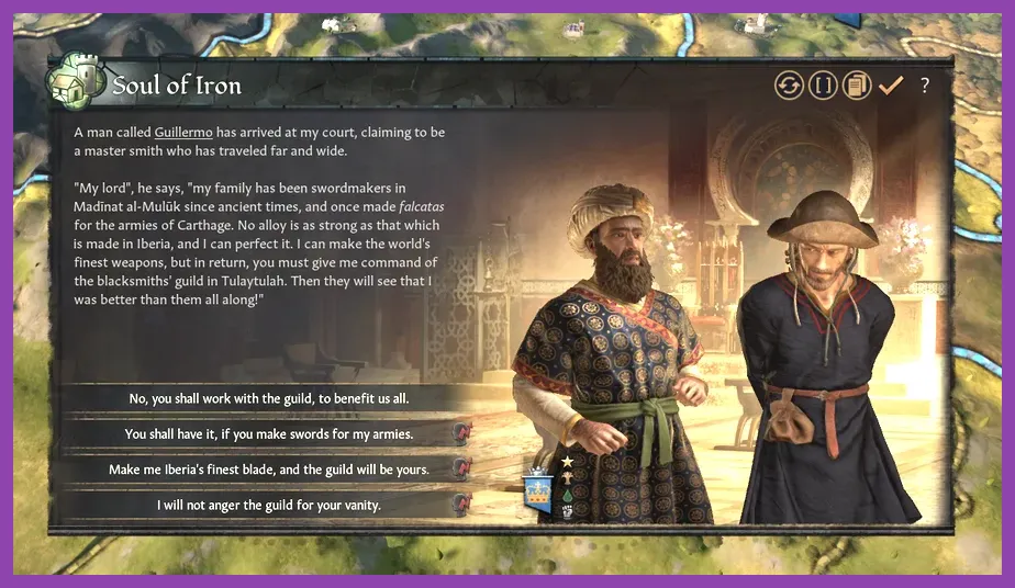 Crusader Kings 3 inspiration crafting event screen